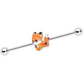 14G Cute Fall Fox Industrial Barbell 38mm