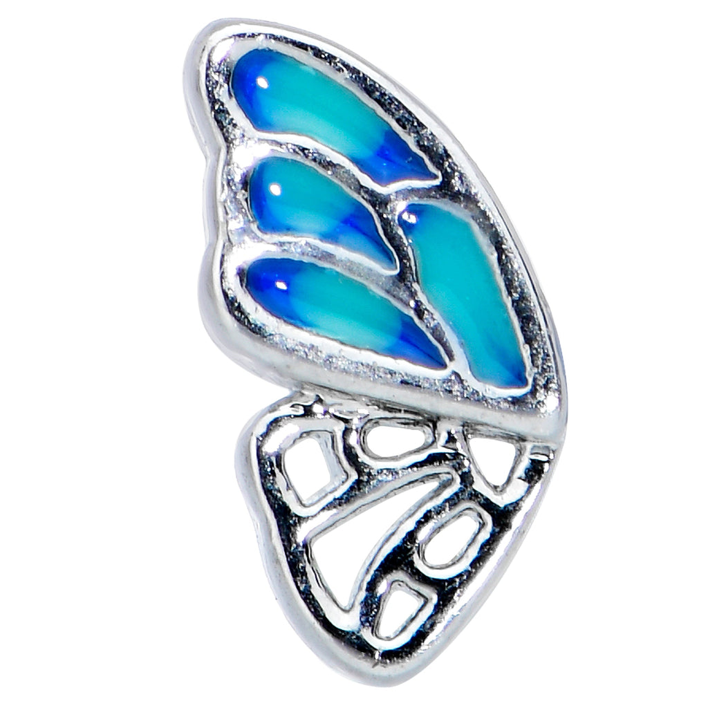 20G 1/4 Simple Blue Butterfly Wing Nose Bone