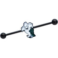 14G Black Graveyard Ghost Halloween Industrial Barbell 38mm