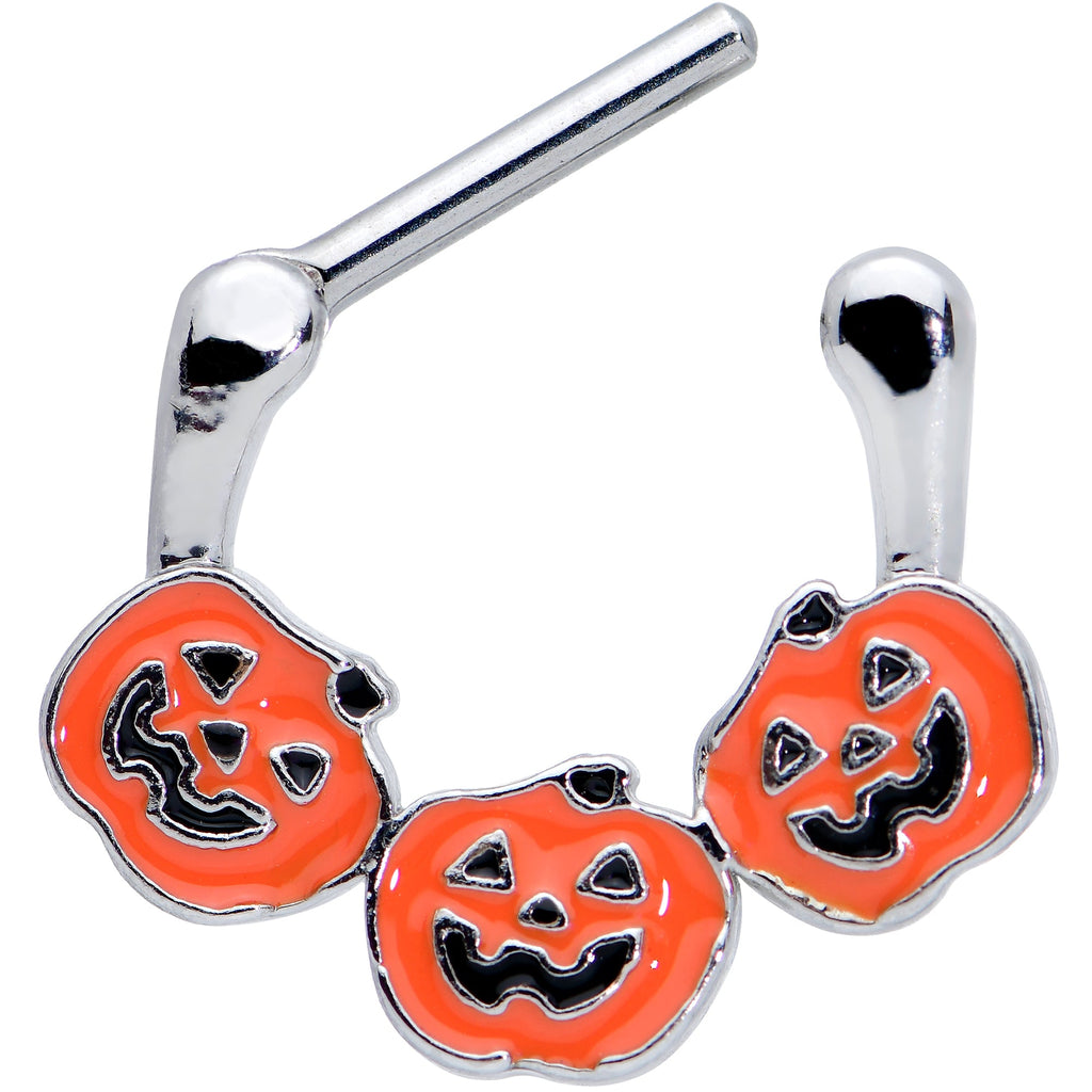 16G 5/16 Jack O Lantern Trio Pumpkin Halloween Cartilage Clicker