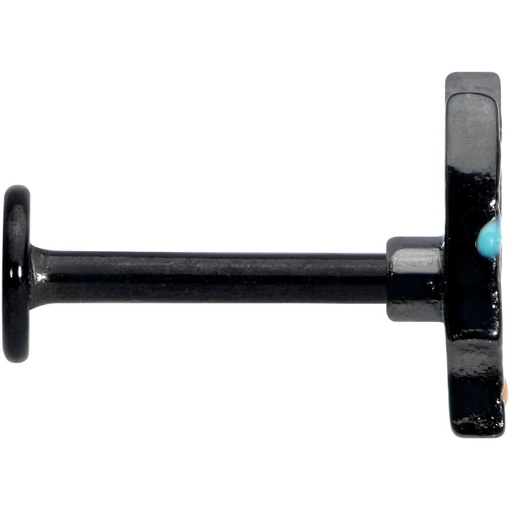 16G 5/16 Black Sunset Side Butterfly Labret Monroe Tragus