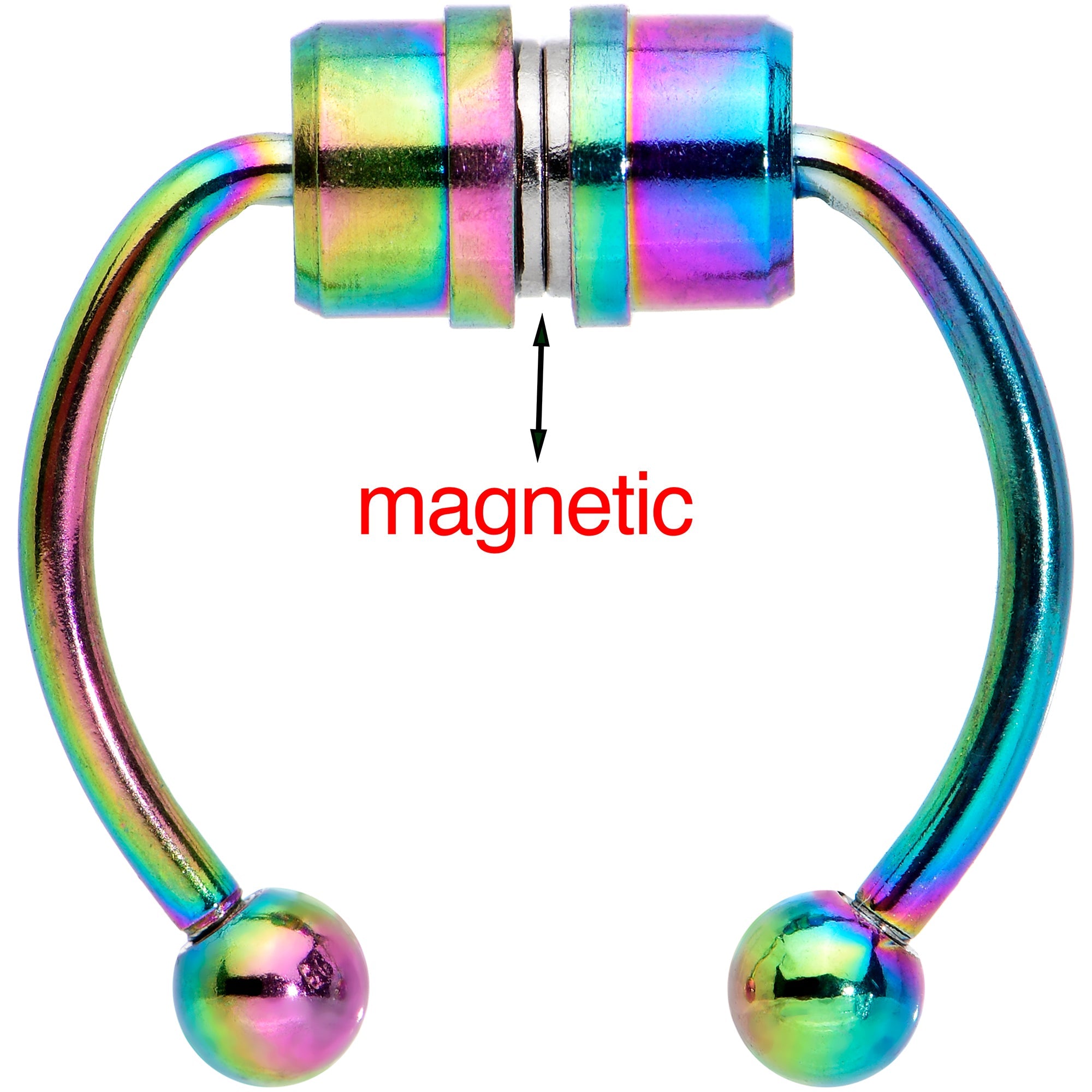 Rainbow Magnetic Septum Ring Horseshoe Non-Pierced Fake Nose Ring