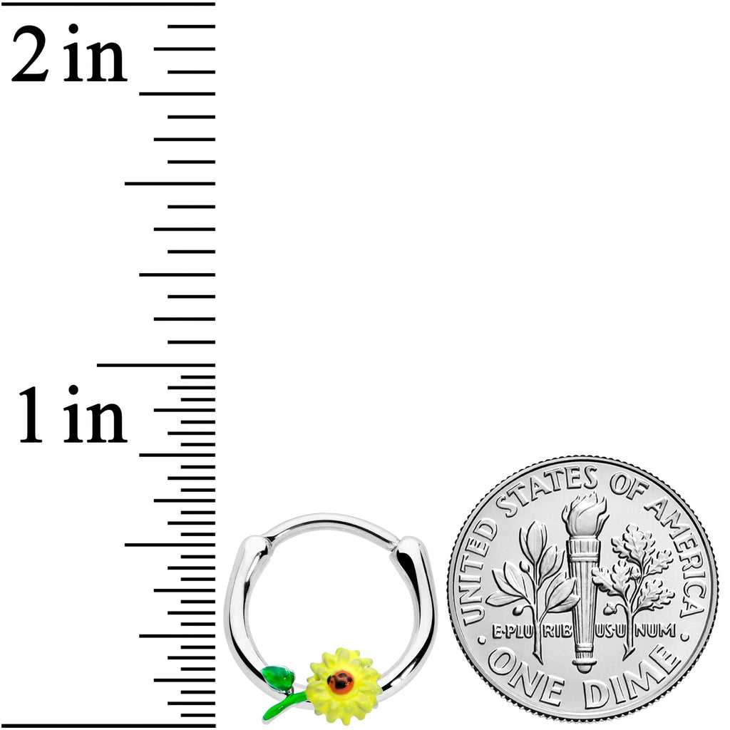16G 3/8 Sunny Yellow Sunflower Cartilage Clicker