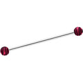 14G Matte Pink Zebra Stripe Industrial Barbell 38mm