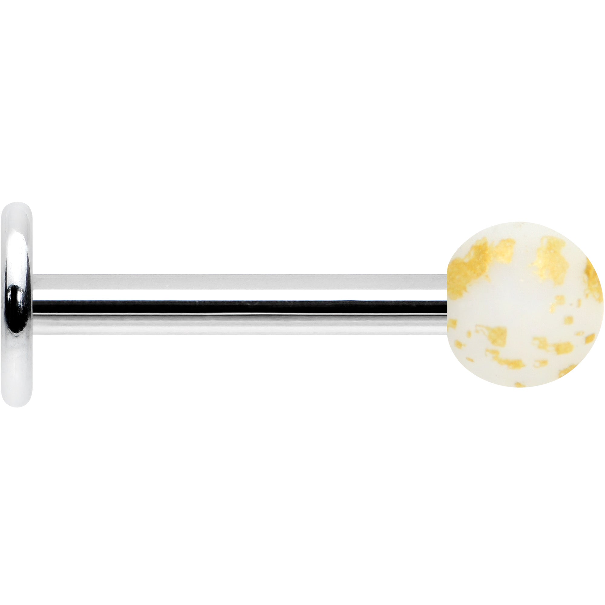 16G 5/16 Matte White Splatter Pattern Labret Monroe Tragus