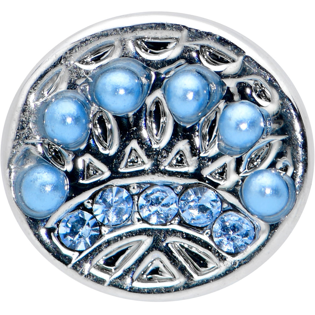 16G 1/4 Blue Gem Geometric Blues Pattern Labret Monroe Tragus