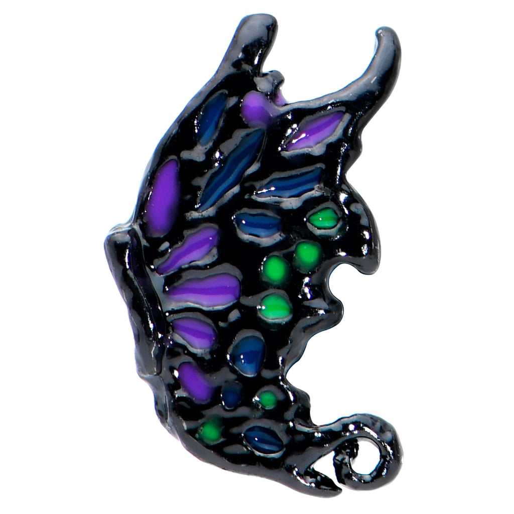 16G 5/16 Black Purple Wings Butterfly Labret Monroe Tragus
