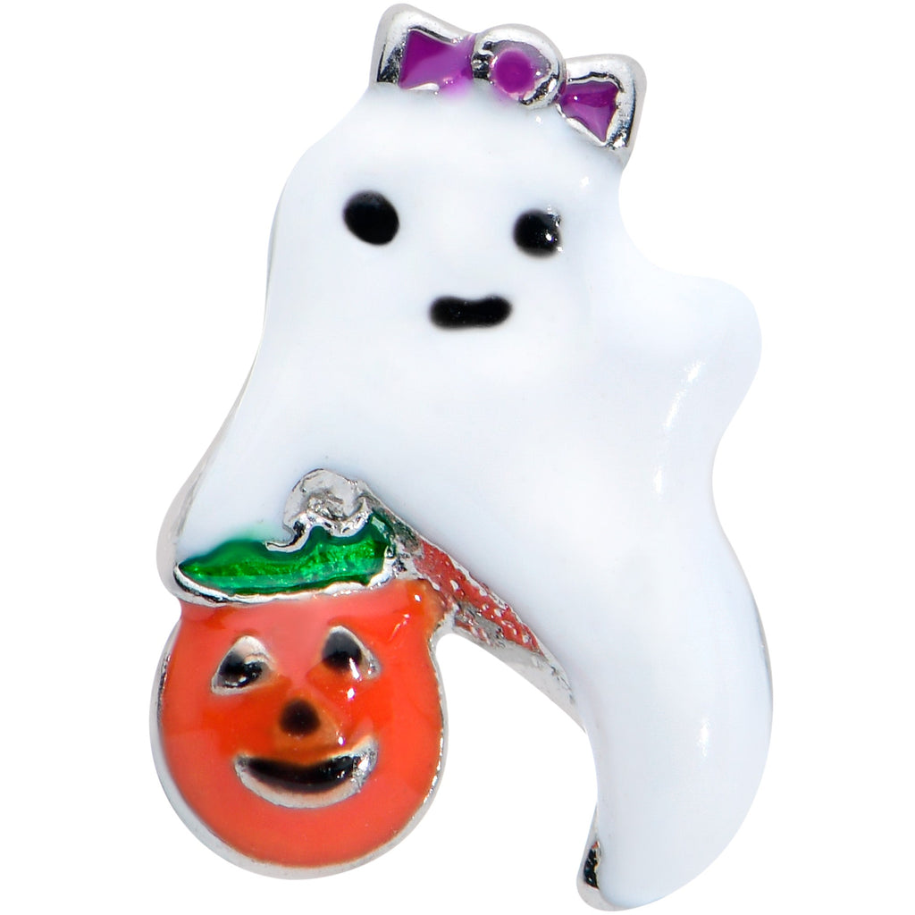 16G 1/4 Trick or Treat Bow Ghost Halloween Cartilage Tragus