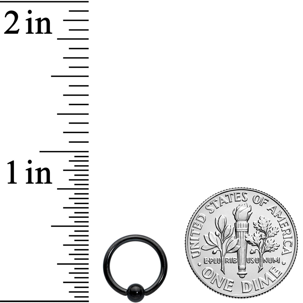 16G 5/16 Black Simple Classic BCR Captive Bead Ring
