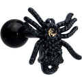 16G 1/4 Yellow Gem Black Spider Halloween Cartilage Tragus Earring