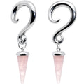 4G Pink Stone Point Spiral Taper Ear Weights