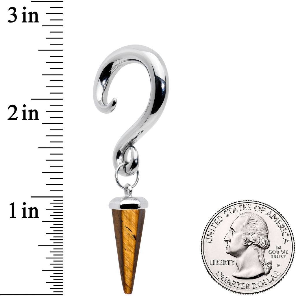 4G Brown Stone Point Spiral Taper Ear Weights