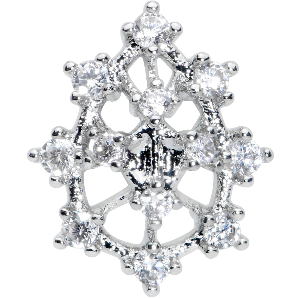 16G 1/4 Clear CZ Gem Constellation Labret Monroe Tragus