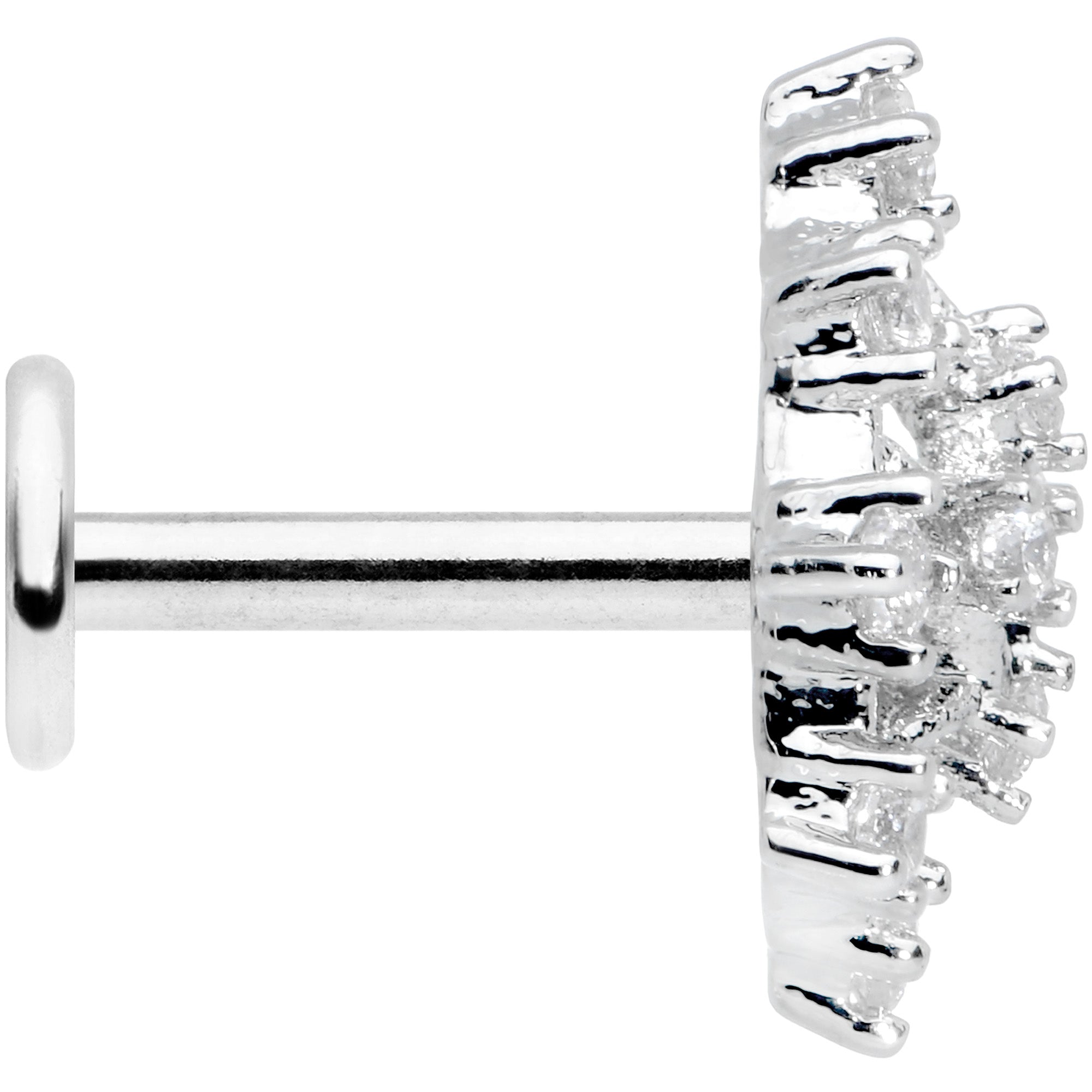 16G 1/4 Clear CZ Gem Constellation Labret Monroe Tragus