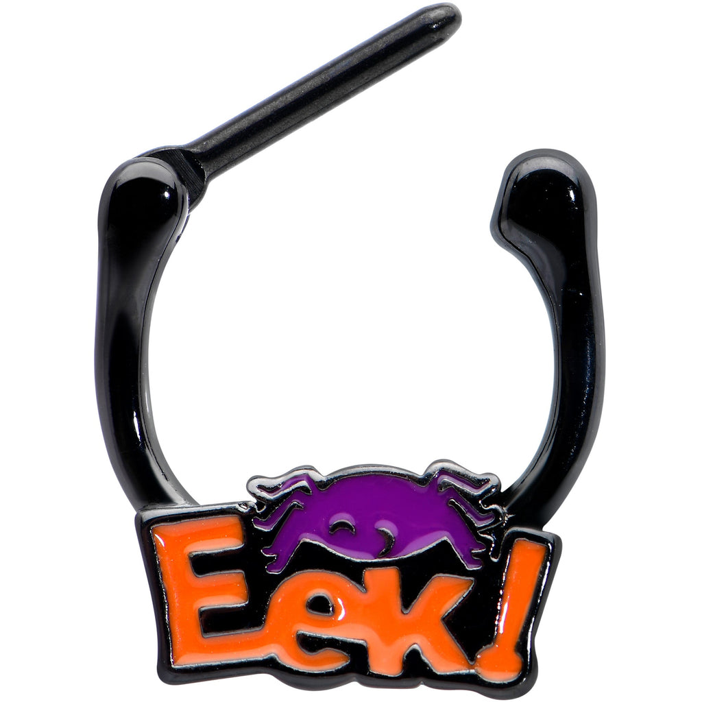 16G 5/16 Black Eek Purple Spider Halloween Cartilage Clicker