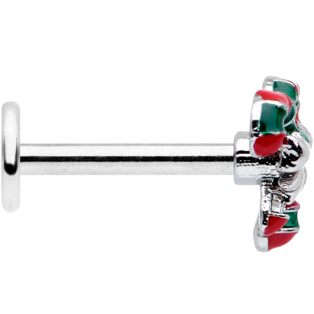 16G 5/16 Pair of Candy Canes Christmas Labret Monroe Tragus