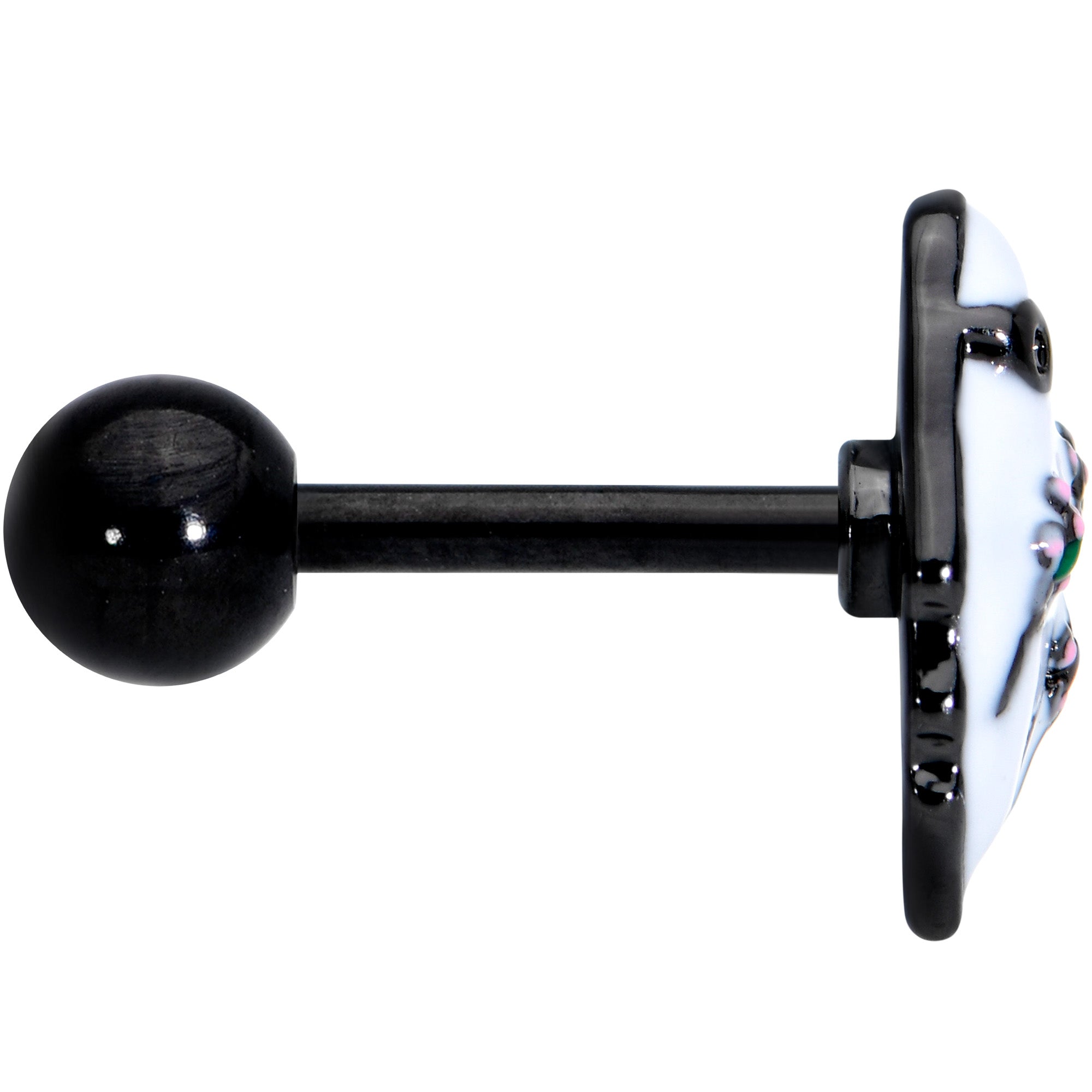 16G 1/4 Black Hipster Ghost Halloween Tragus Cartilage Earring