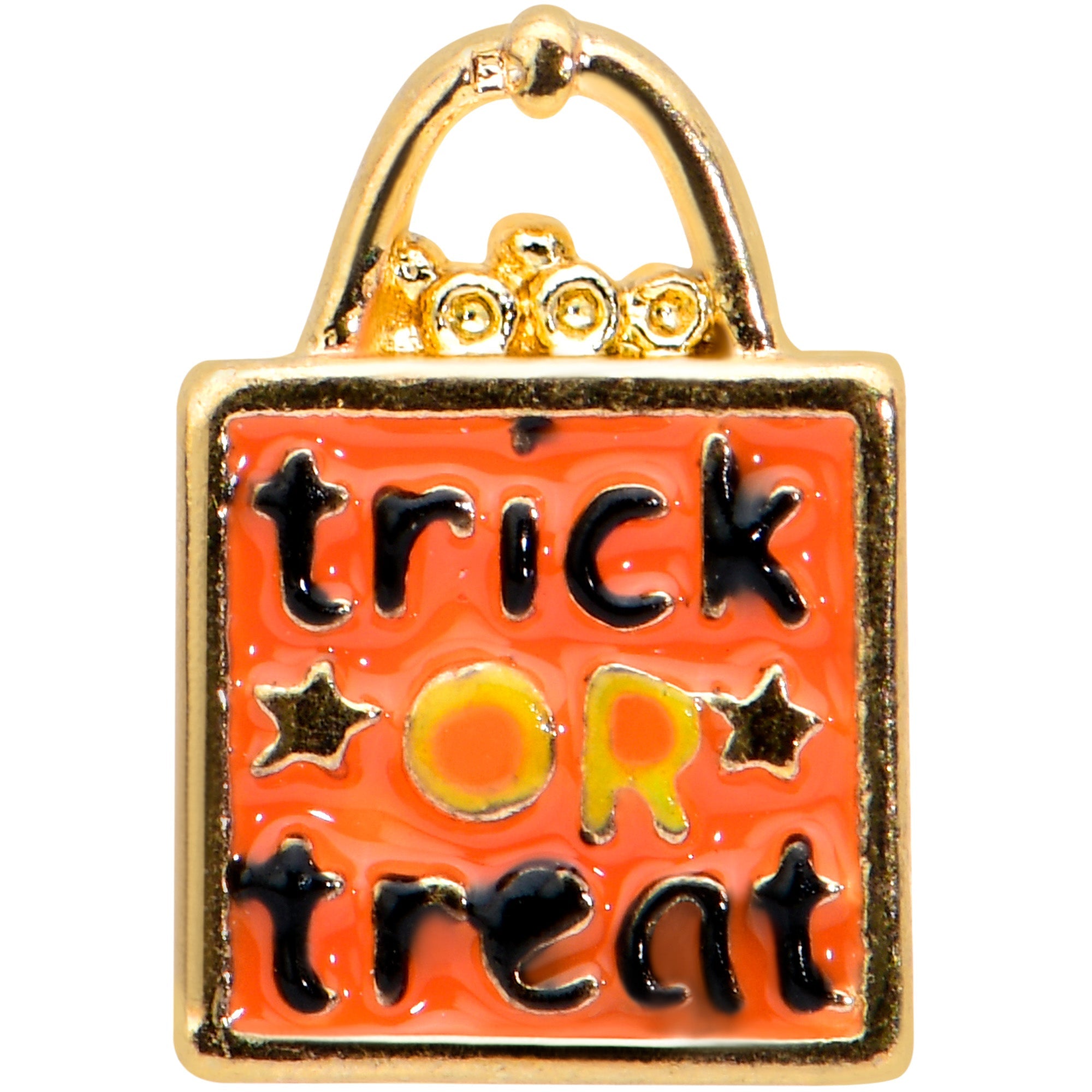 20G 1/4 Trick or Treat Orange Halloween Nose Bone