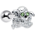 16G 1/4 Clear Green Gem Sunglass Octopus Cartilage Tragus Earring