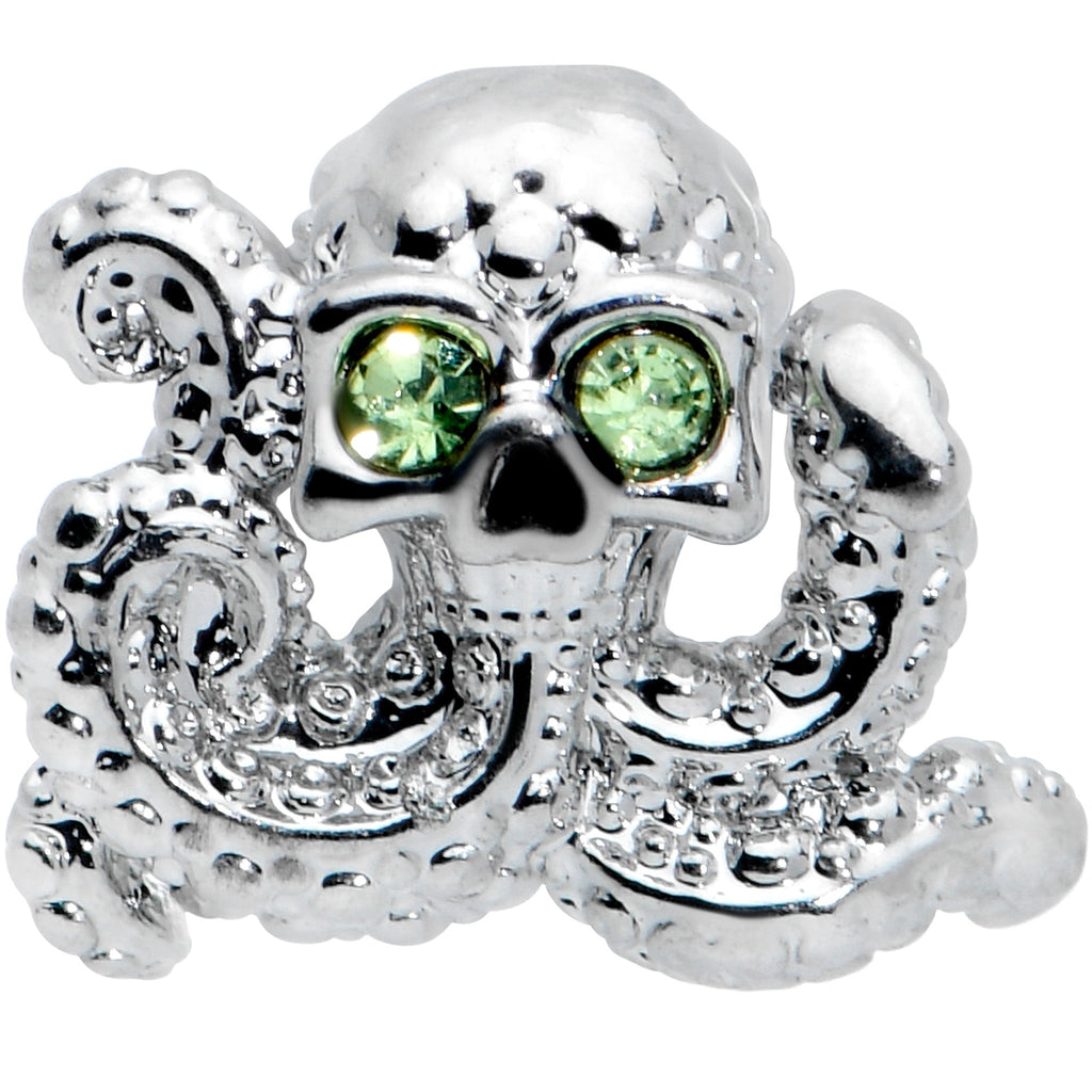 16G 1/4 Clear Green Gem Sunglass Octopus Cartilage Tragus Earring