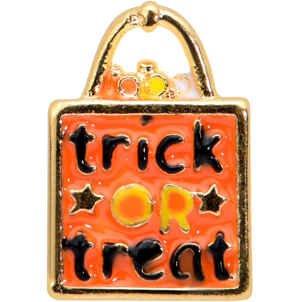 16G 1/4 Gold Tone Trick or Treat Halloween Cartilage Tragus