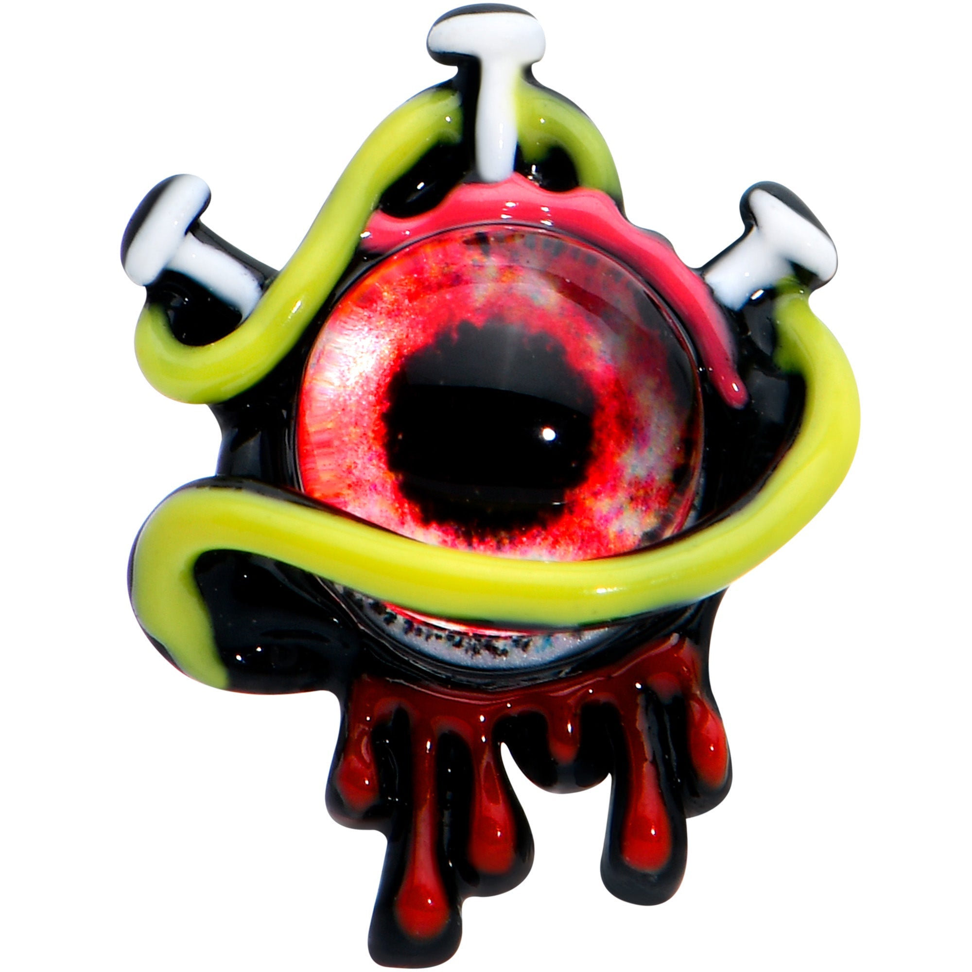 16G 5/16 Black Spiky Eyeball Halloween Labret Monroe Tragus