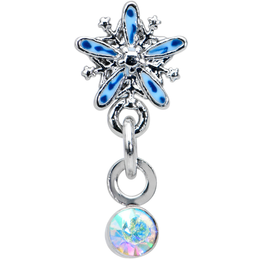16G 1/4 Aurora Gem Snowflake Blues Christmas Cartilage Tragus