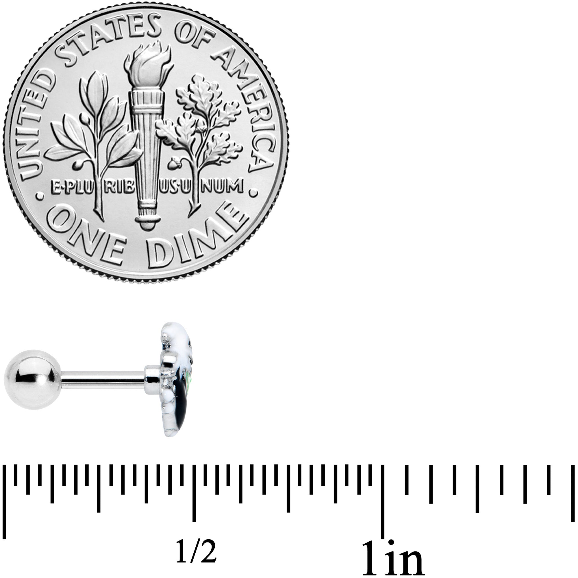 16G 1/4 Ghost Goo Cauldron Halloween Cartilage Tragus Earring