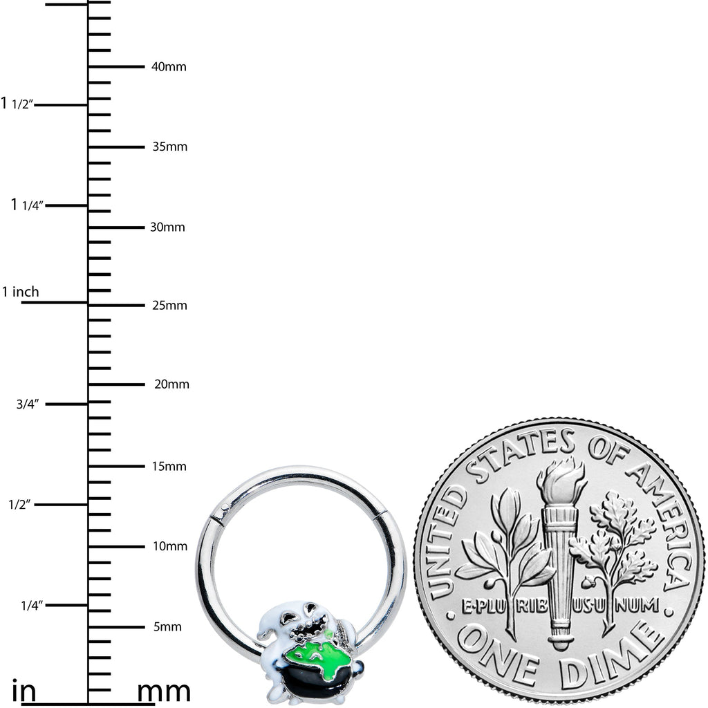 16G 3/8 Ghost Goo Cauldron Halloween Hinged Segment Ring