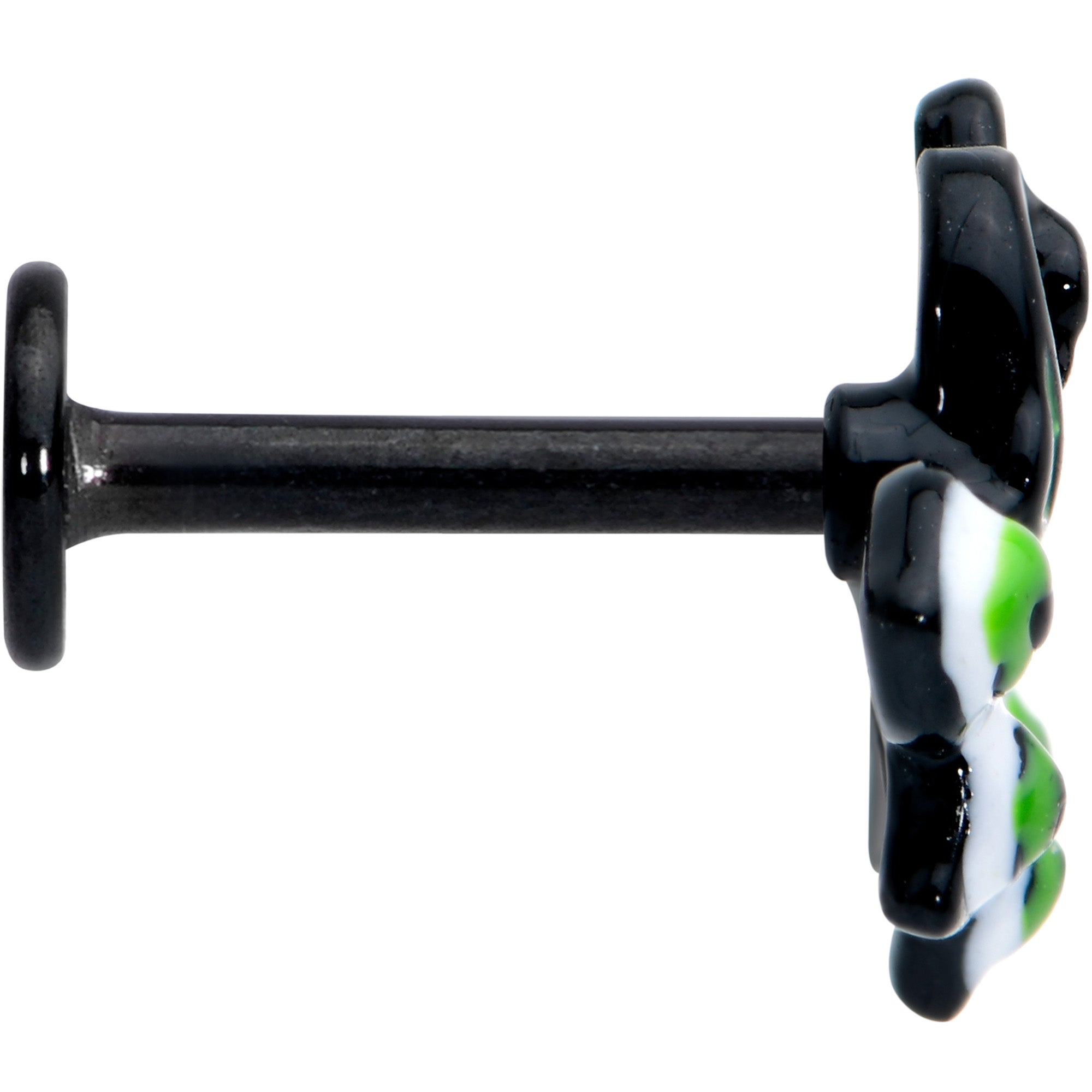 16G 5/16 Black Green Perfect Peacock Labret Monroe Tragus