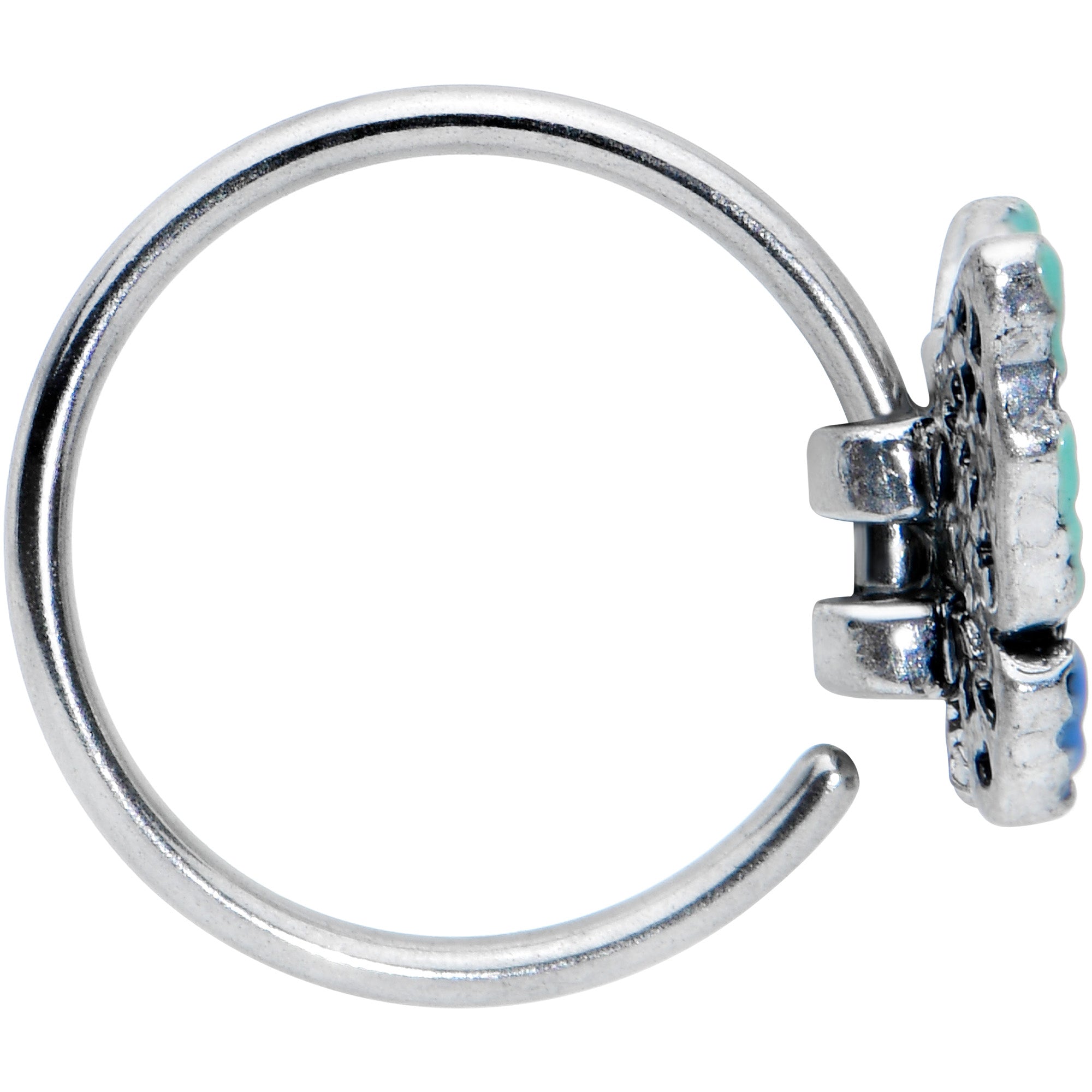 20G 5/16 Aurora Gem Colorful Glam Butterfly Nose Hoop