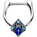 16G 5/16 Blue Gem Rococo Blue Cartilage Clicker
