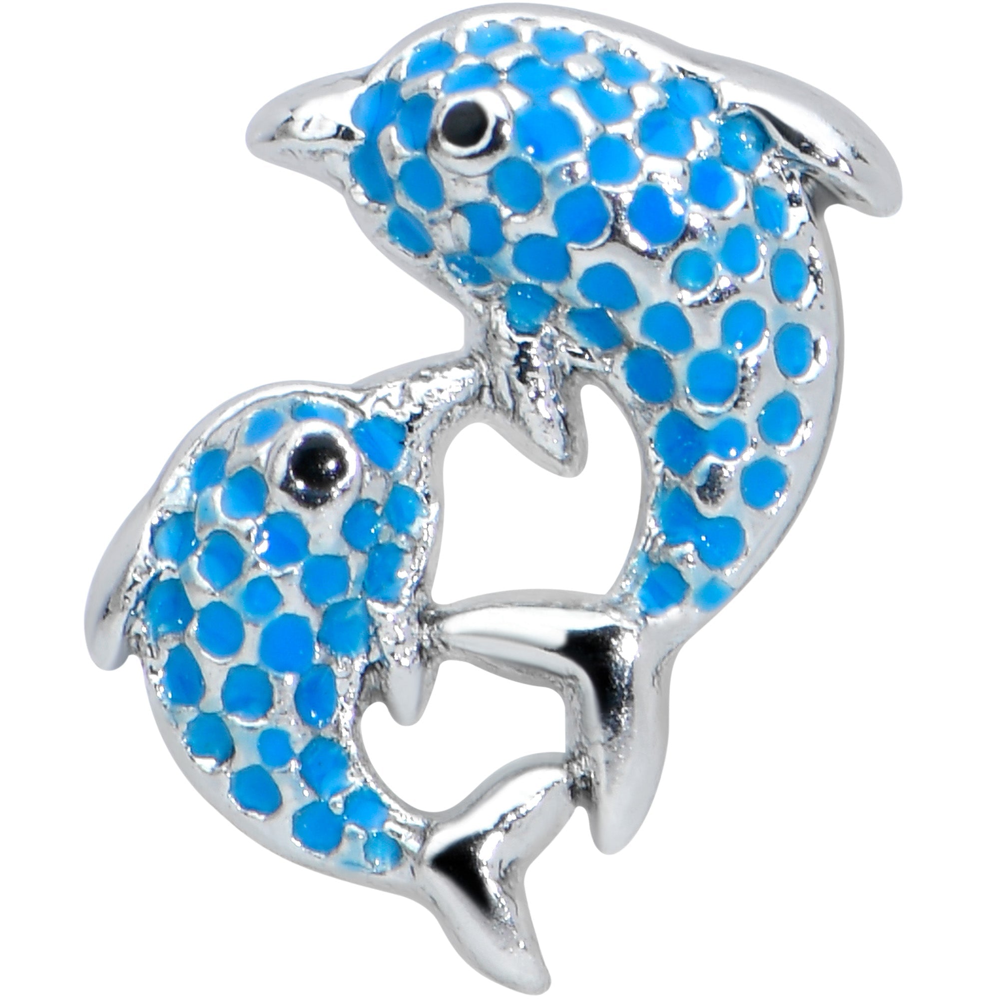 16G 5/16 Black Gem Blue Leaping Dolphins Labret Monroe Tragus