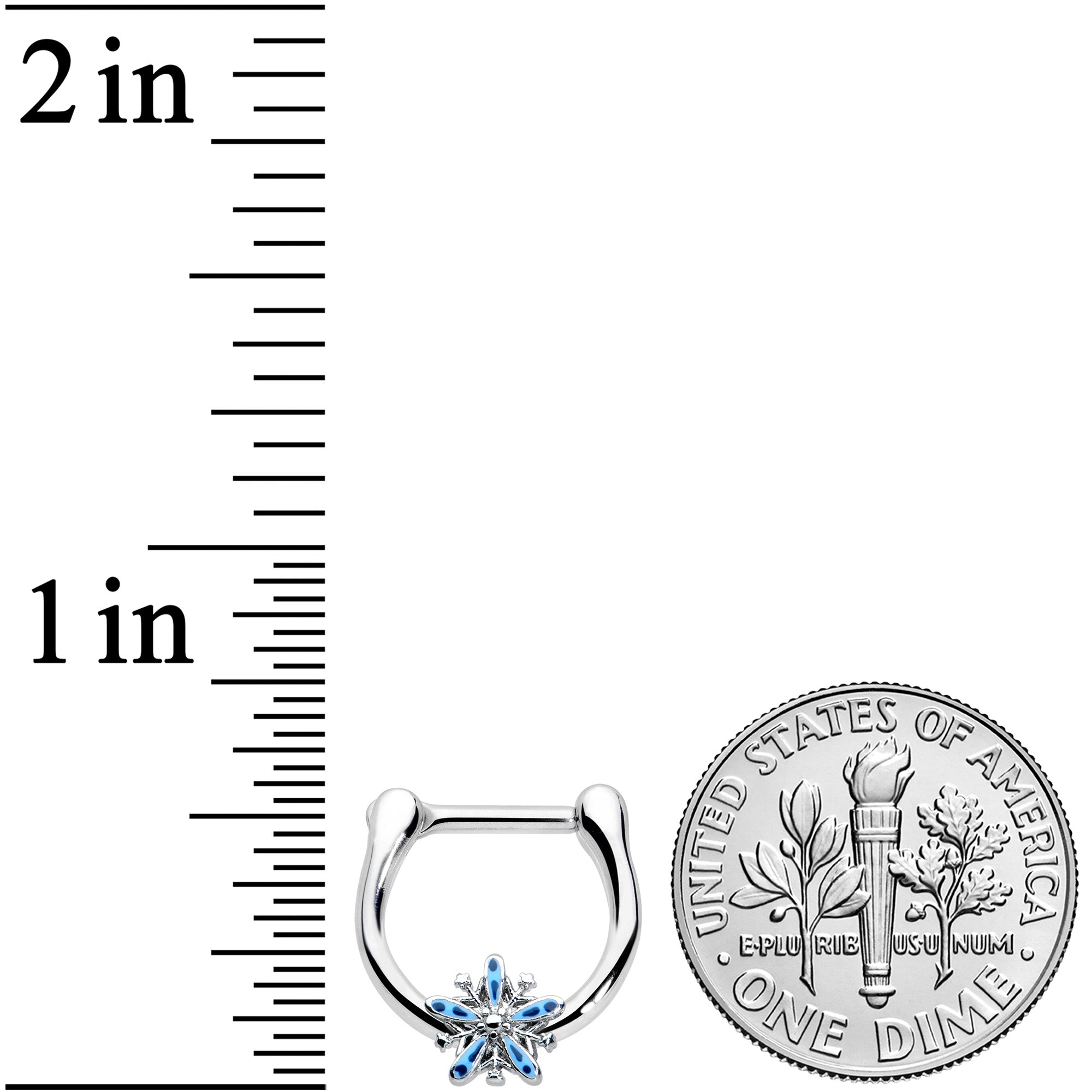 16G 5/16 Snowflake Blues Christmas Cartilage Clicker