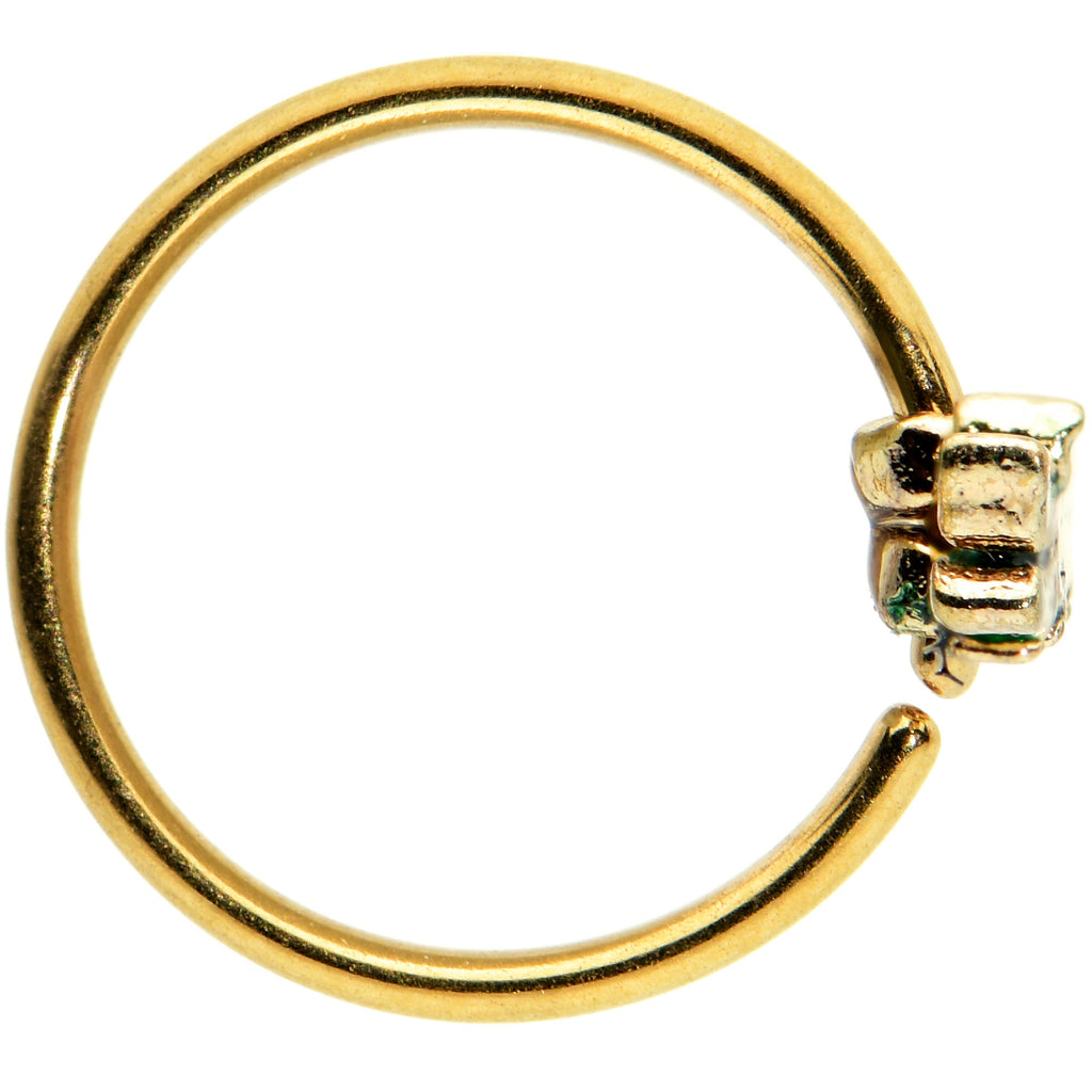 20G 5/16 Gold Tone Hungry Alligator Nose Hoop