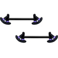 14G 5/8 Black Purple Band Witch Hat Halloween Nipple Ring Set