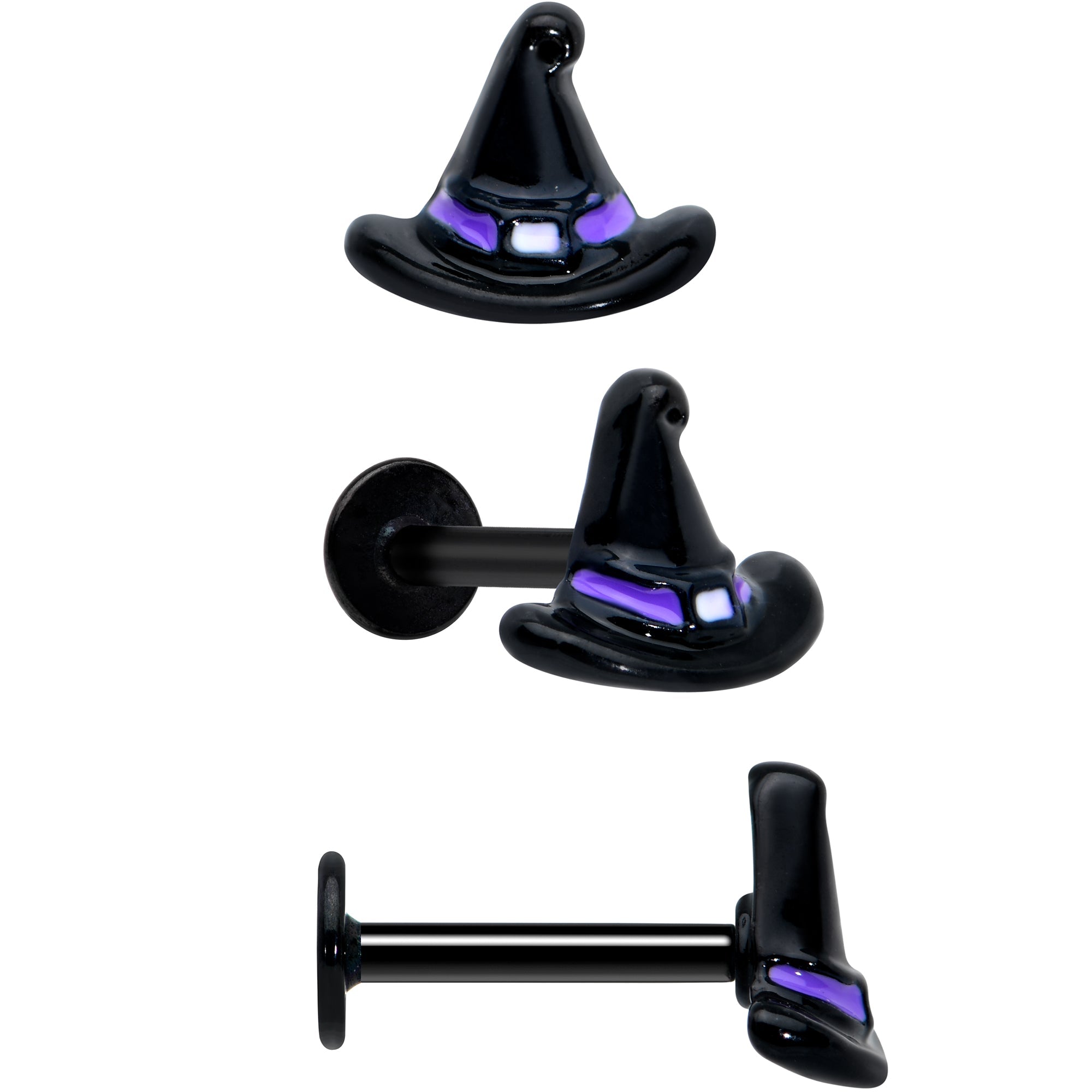 16G 5/16 Pink Gem Spider Witch Halloween Labret Tragus Set of 3