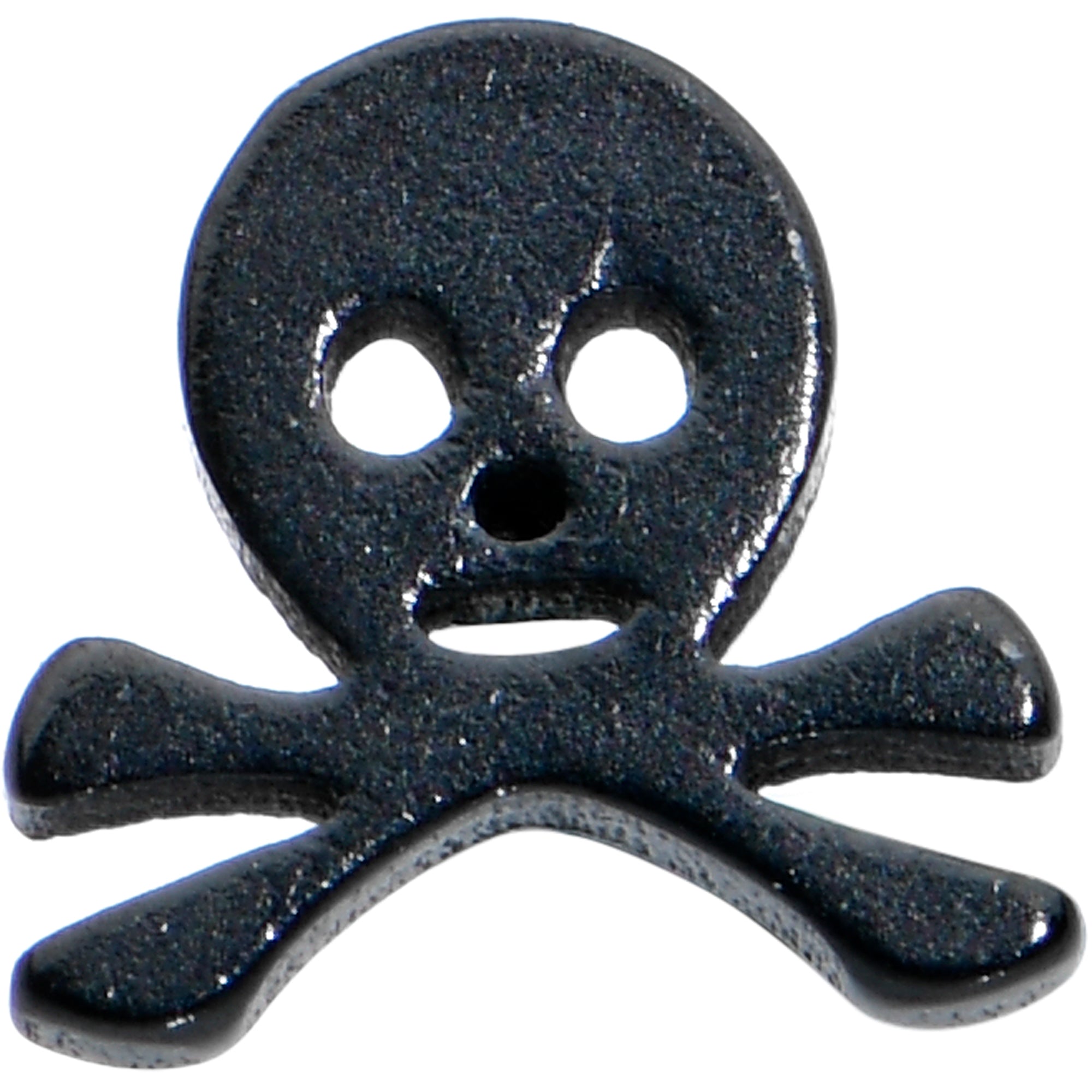 20G 1/4 Black Anodized Skull Halloween L Shape Nose Ring