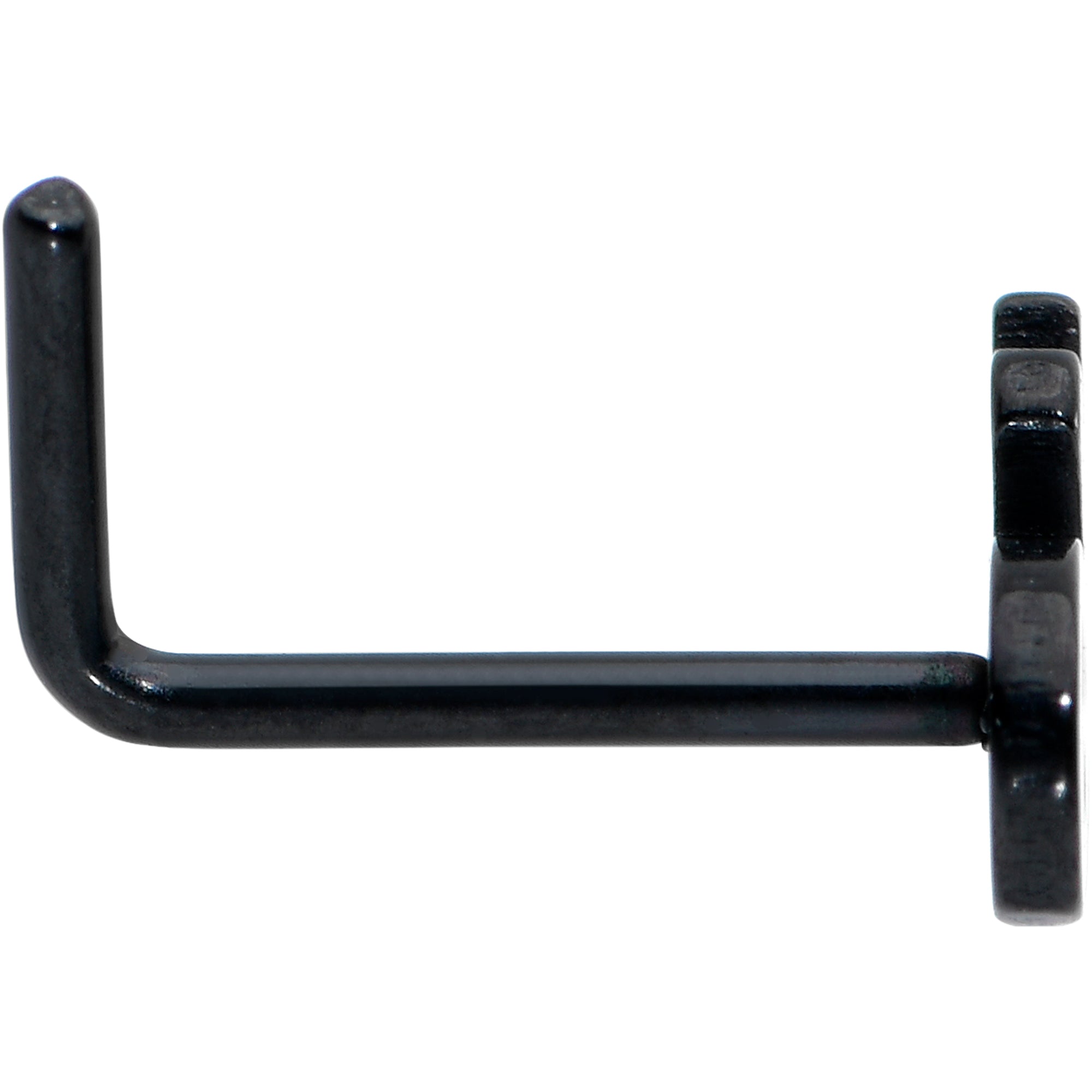 20G 1/4 Black Anodized Skull Halloween L Shape Nose Ring