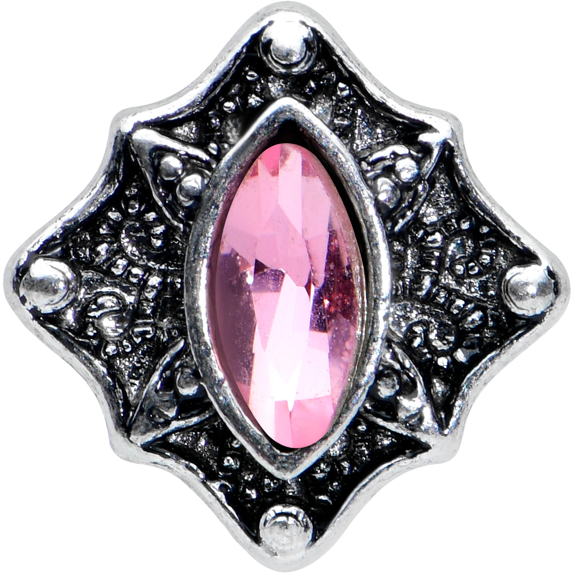 16G 1/4 Pink Gem Rhombus Retro Cartilage Tragus Earring