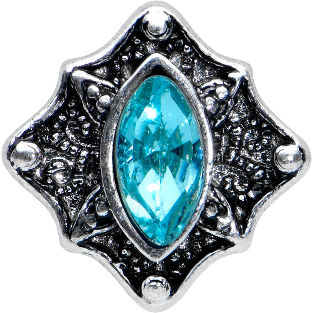 16G 5/16 Blue Gem Retro Rhombus Labret Monroe Tragus