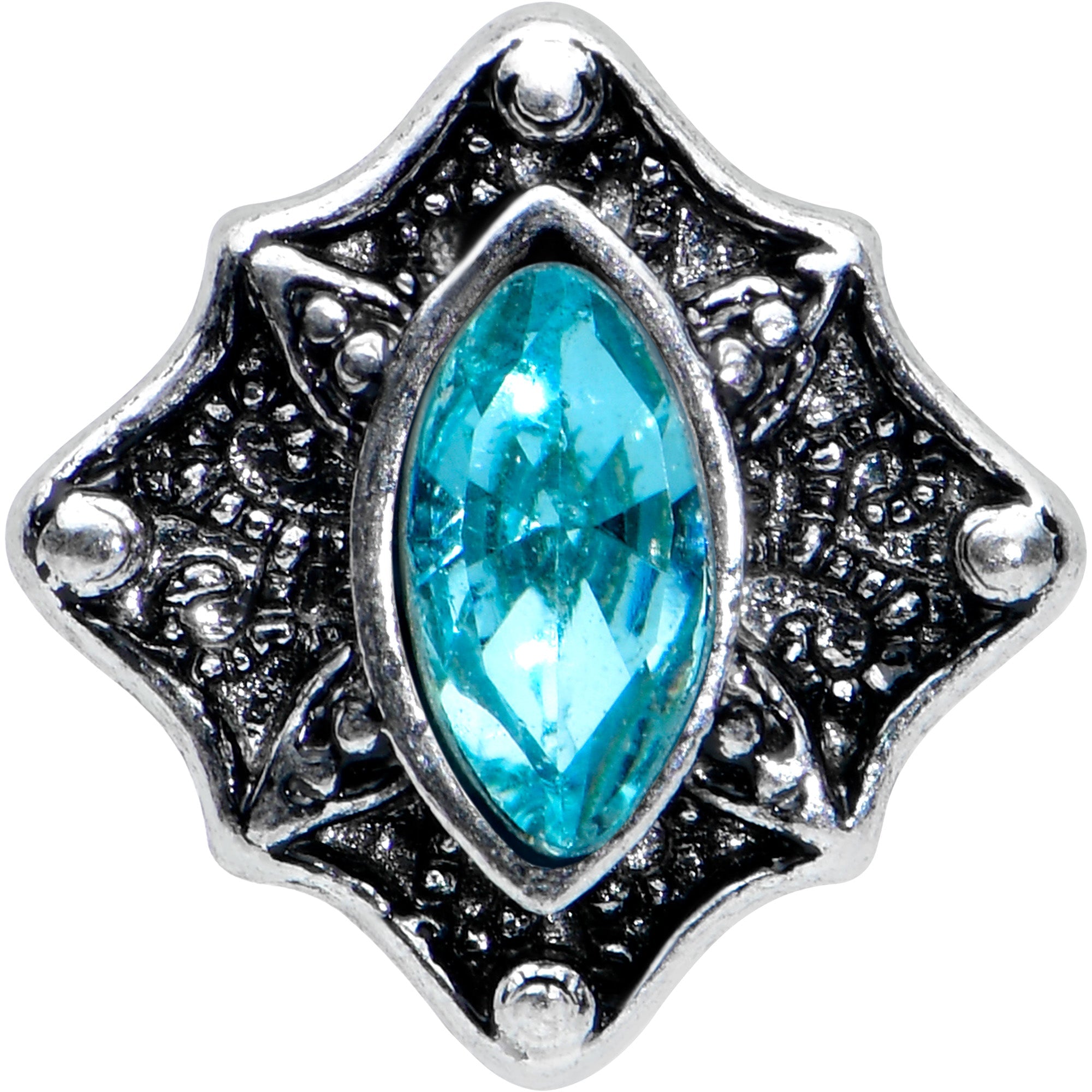 16G 5/16 Blue Gem Retro Rhombus Labret Monroe Tragus