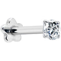 16G 5/16 Clear CZ G23 Titanium Threadless Flower Labret Tragus
