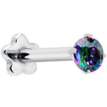 16G 5/16 Vitrail CZ G23 Titanium Threadless Flower Labret Tragus