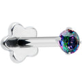 18G 5/16 Vitrail CZ G23 Titanium Threadless Flower Labret Tragus