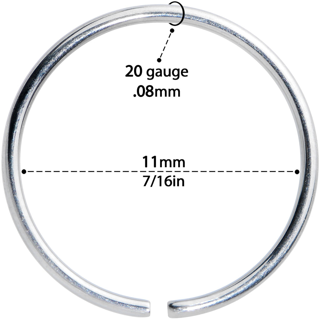 20G 7/16 Grade 23 Titanium Bendable Hoop Ring