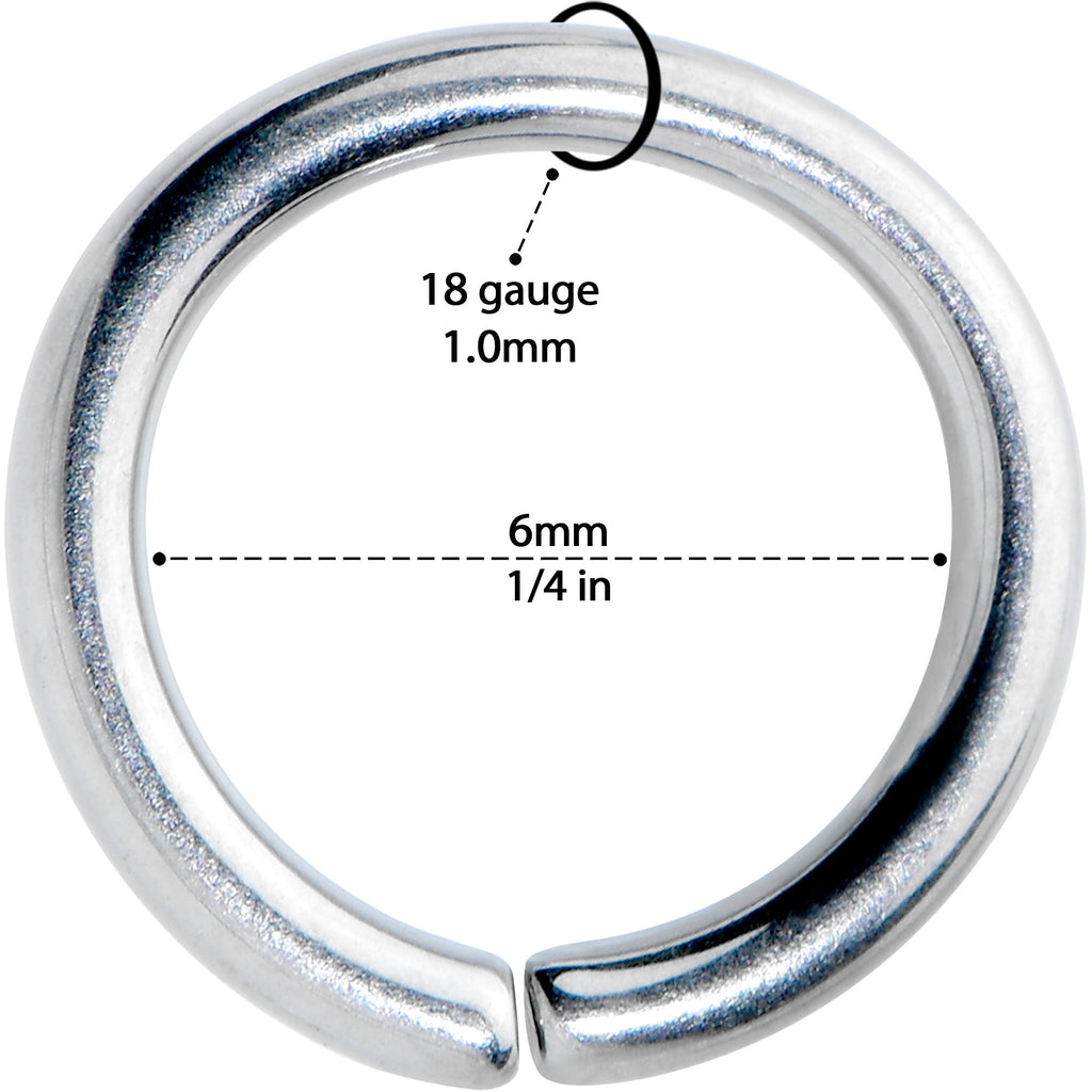 18G 1/4 Grade 23 Titanium Bendable Hoop Ring