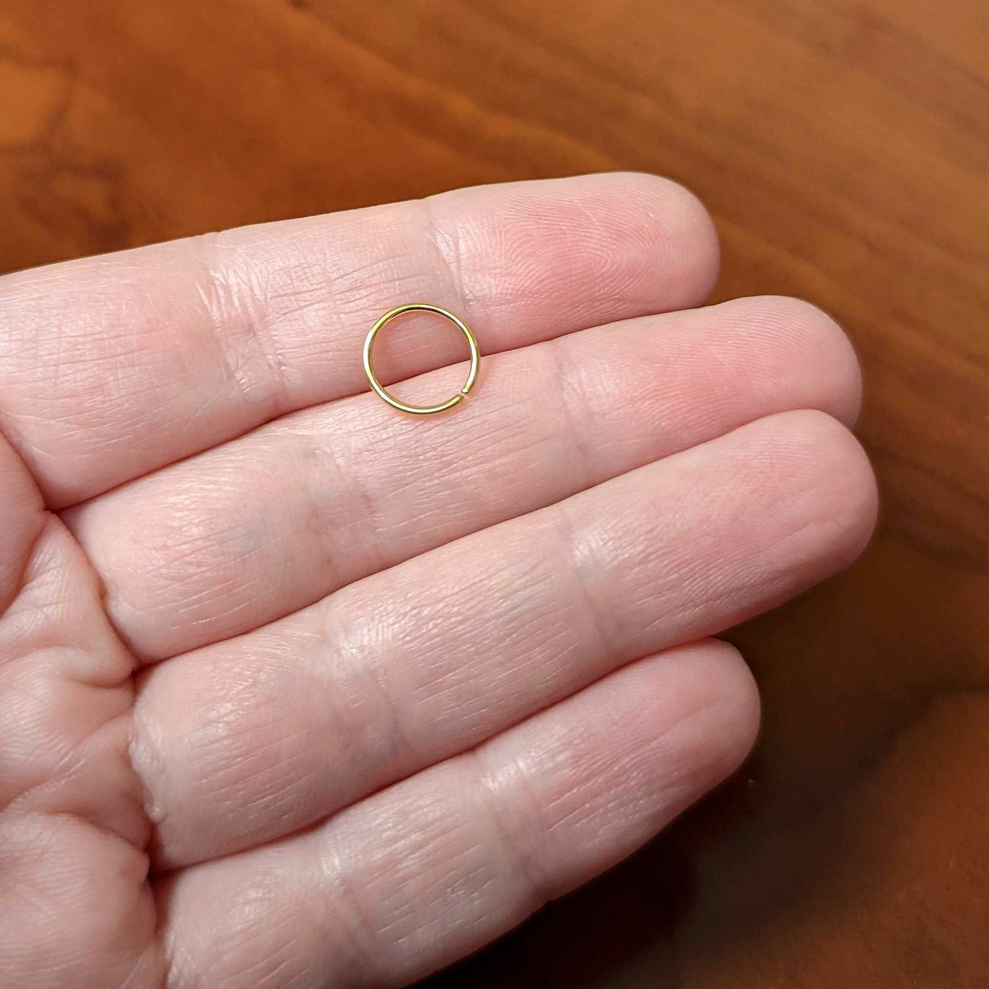 20G 5/16 Gold Tone PVD Grade 23 Titanium Bendable Hoop Ring