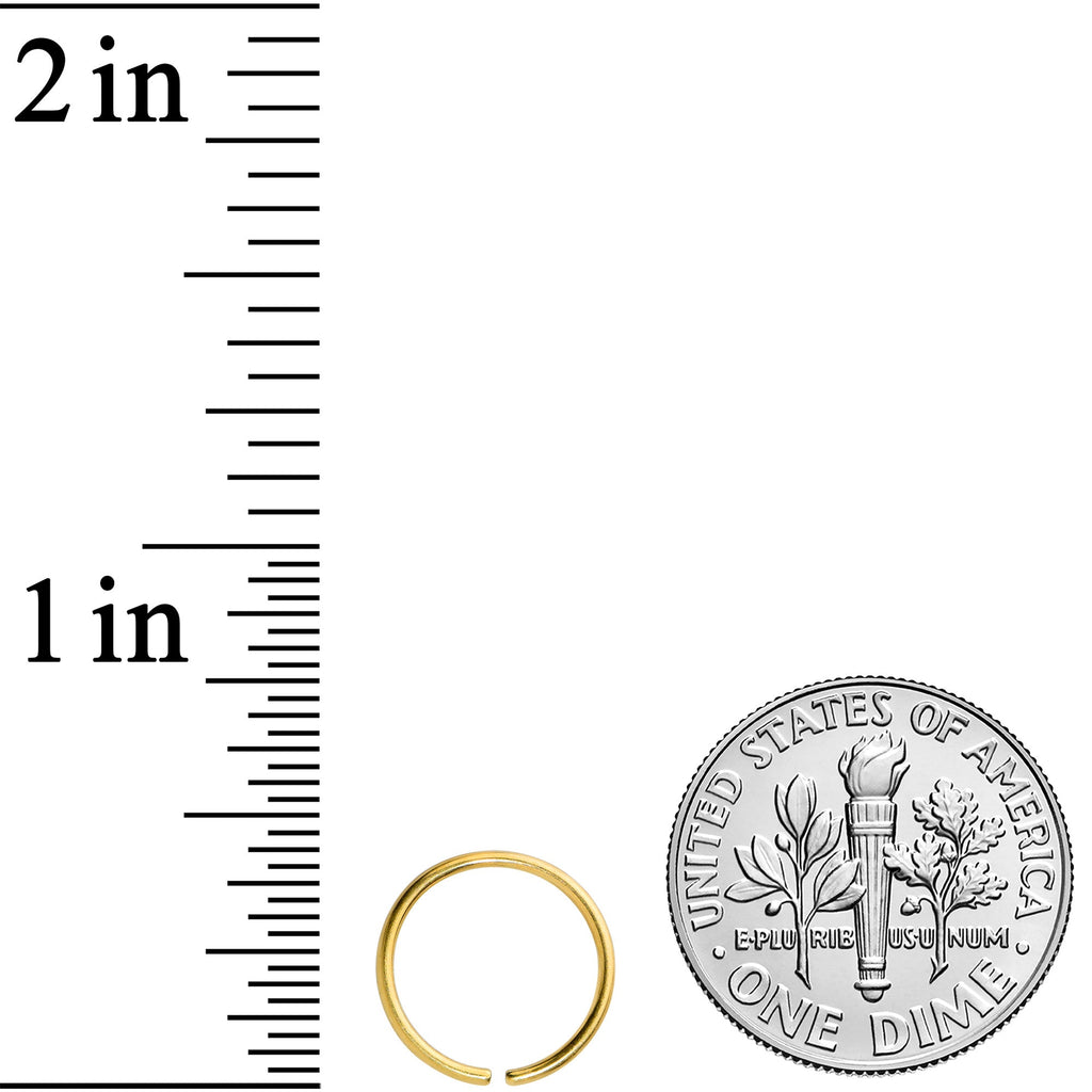 20G 9mm Gold Tone PVD Grade 23 Titanium Bendable Hoop Ring