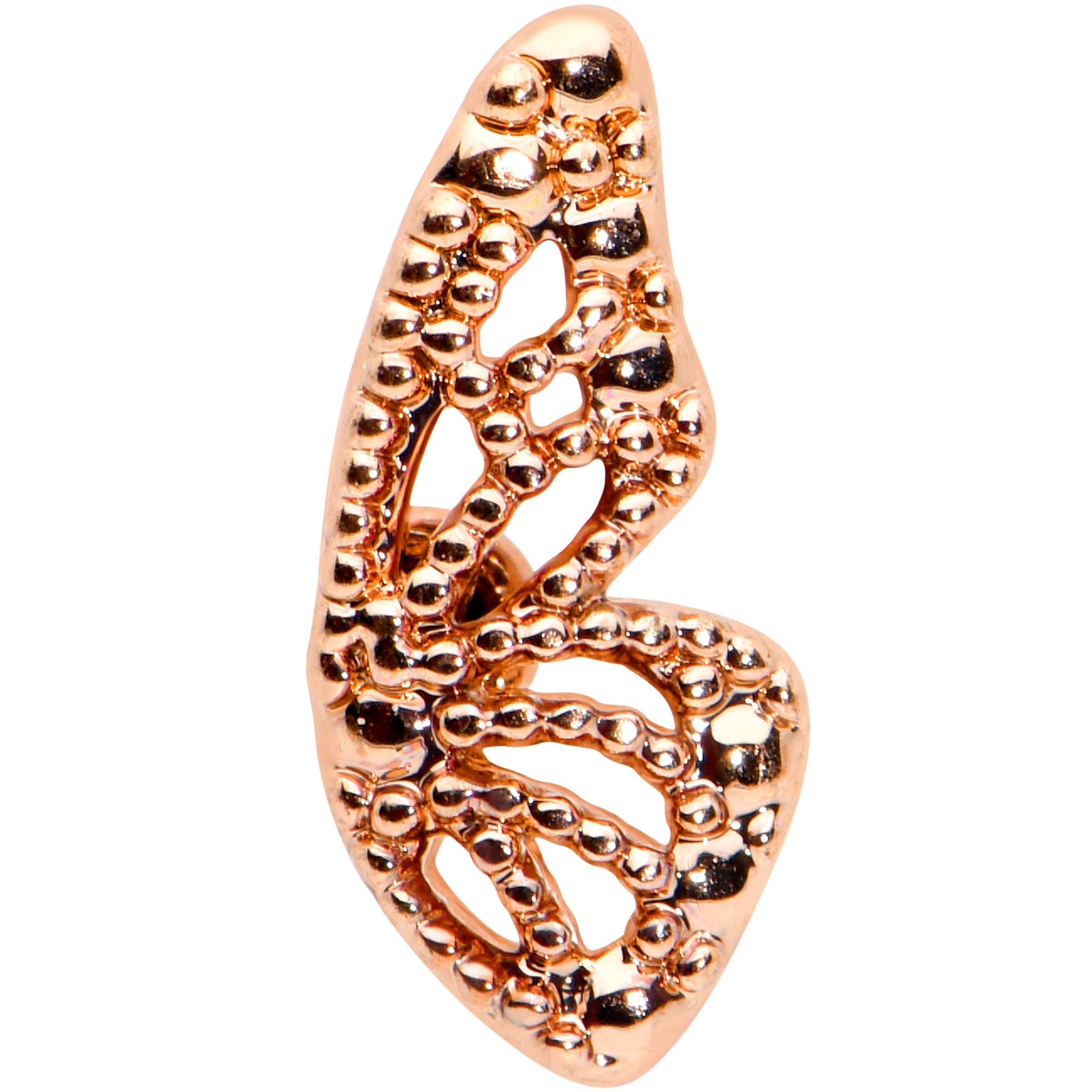 16G 5/16 Rose Gold Tone Textured Butterfly Labret Monroe Tragus